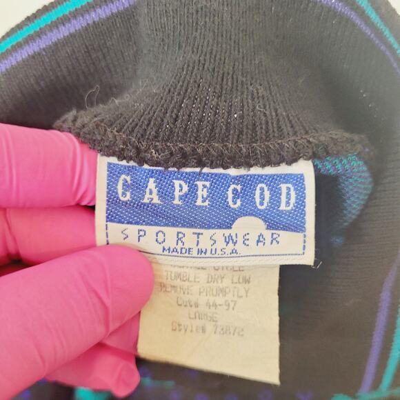 VTG 90s Paisley Blouse Sweater L Oversized Boxy Shoulder Pads USA Made - Picture 6 of 9